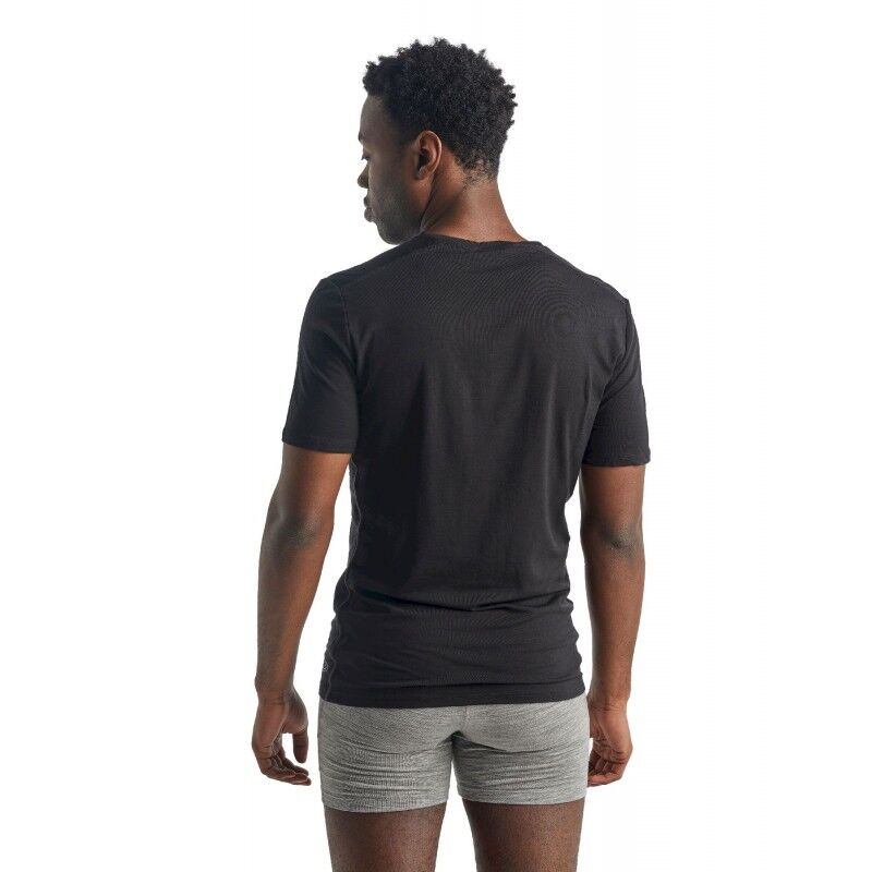 Icebreaker Anatomica Short Sleeve col V en Mérinos - Merinoshirt - Herren I Hardloop