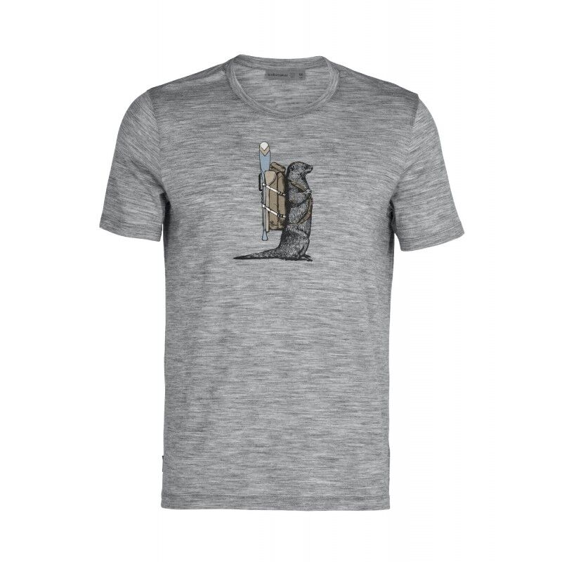 Icebreaker Tech Lite Short Sleeve Crewe Otter Paddle - Merinoshirt - Herren I Hardloop