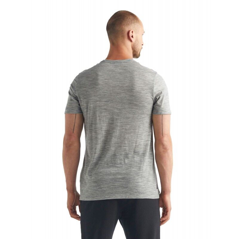 Icebreaker Tech Lite Short Sleeve Crewe Otter Paddle - Merinoshirt - Herren I Hardloop