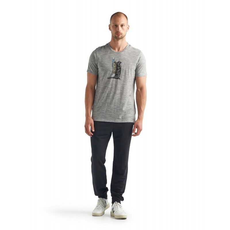 Icebreaker Tech Lite Short Sleeve Crewe Otter Paddle - Maglia merino - Uomo I Hardloop