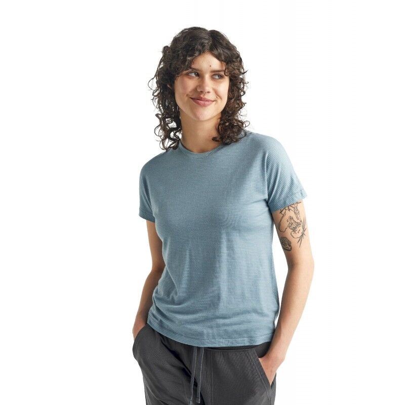 Icebreaker Utility Explore SS Crewe Stripe - Merinoshirt - Damen I Hardloop