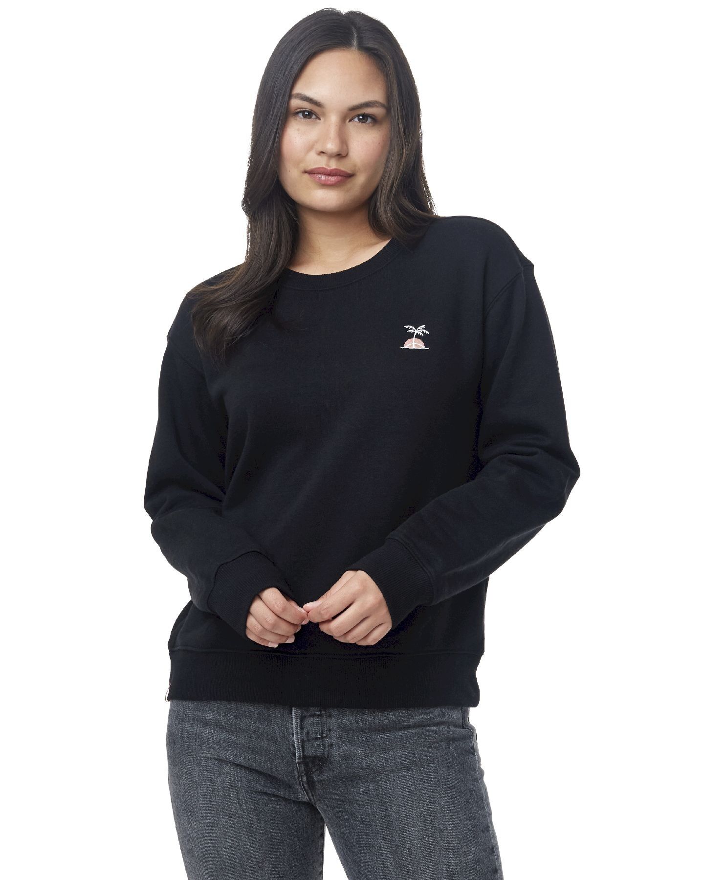 Tentree Palm Sunset Embroidery Crew - Jerséis - Mujer