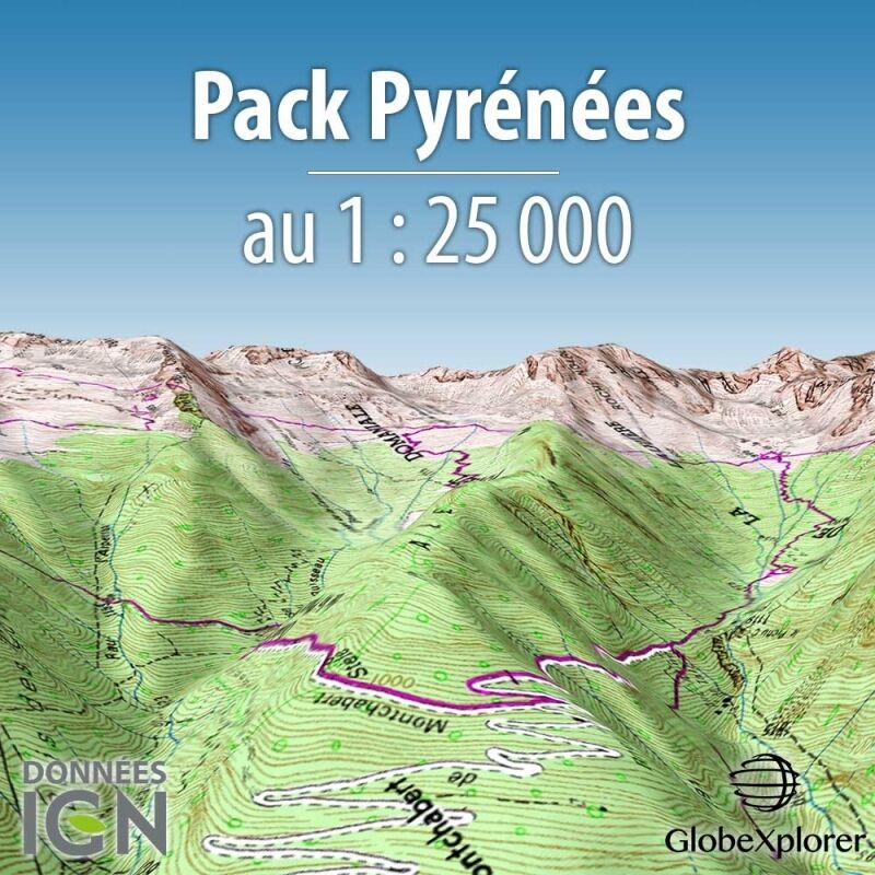 Globexplorer Carte Topographique des Pyrénées - Mapa topograficzna | Hardloop