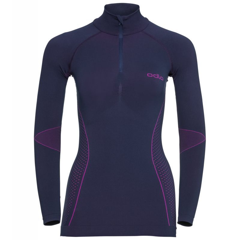 Maglia Termica Manica Lunga 1/2 Zip Donna Sport Running – Tessuto Microfleece, Traspirante, Elasticizzato 4 Vie