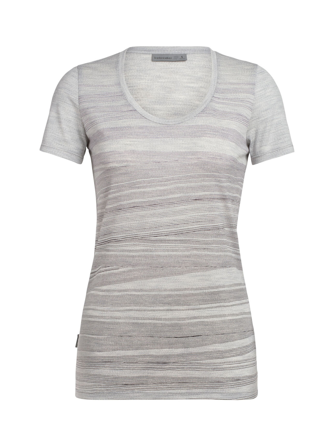 Icebreaker Tech Lite Short Sleeve Scoop 1000 Lines - T-shirt en laine mérinos femme I Hardloop | Hardloop