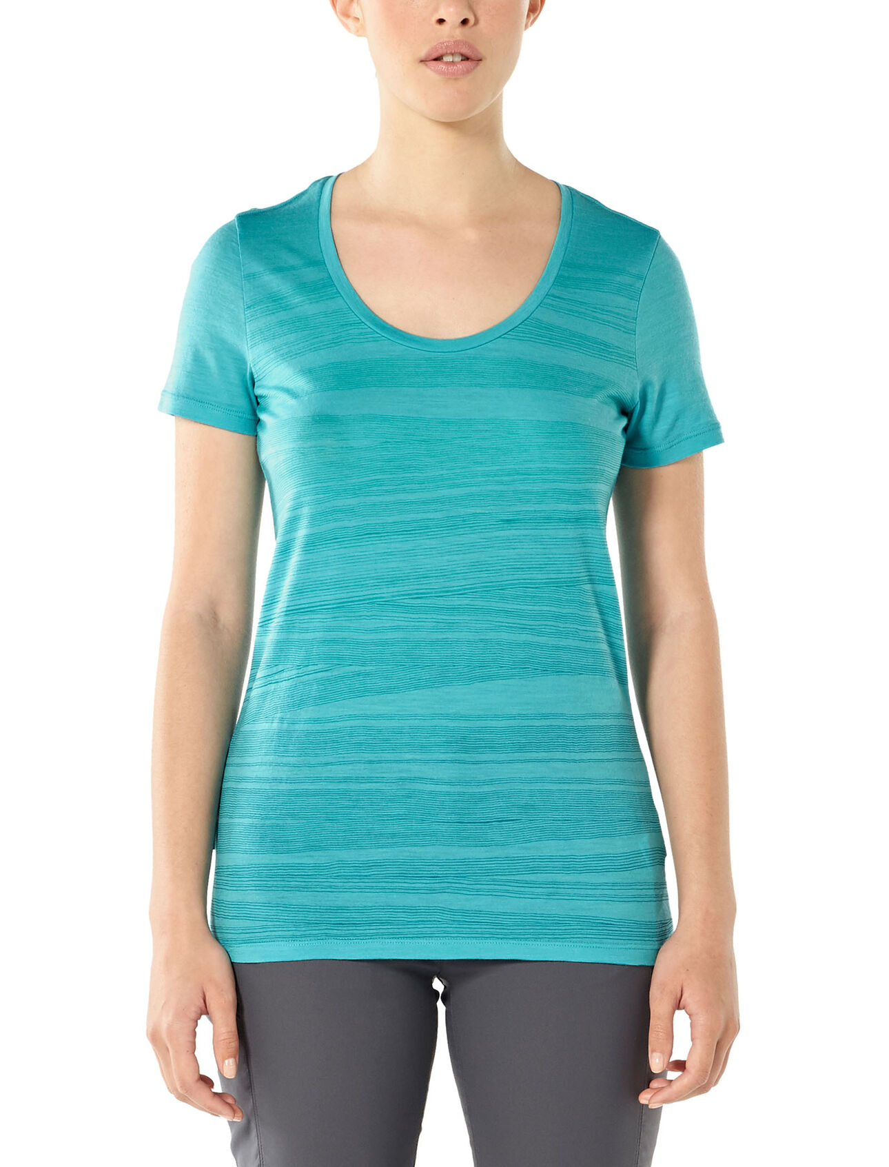 Icebreaker Tech Lite Short Sleeve Scoop 1000 Lines - Merino shirt - Women's I Hardloop