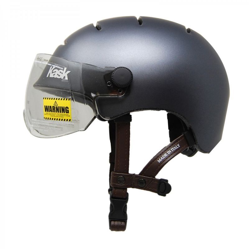 Kask Urban Lifestyle Casco Unisex Con Visiera – 100% Made In Italy, Cinturino In Finta Pelle