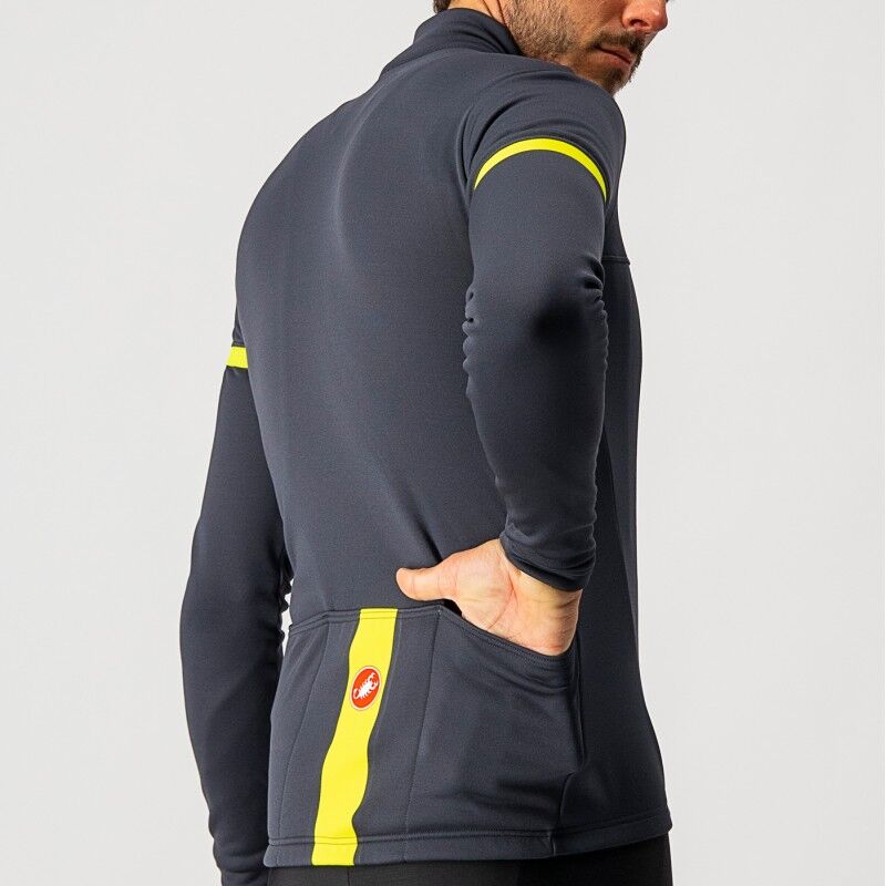 CASTELLI FONDO 2 JERSEY FZ ライトブラック/ブルーS Castelli Fondo 2 Jersey FZ - LIGHT BLACK/BLUE REFLEX - Dream
