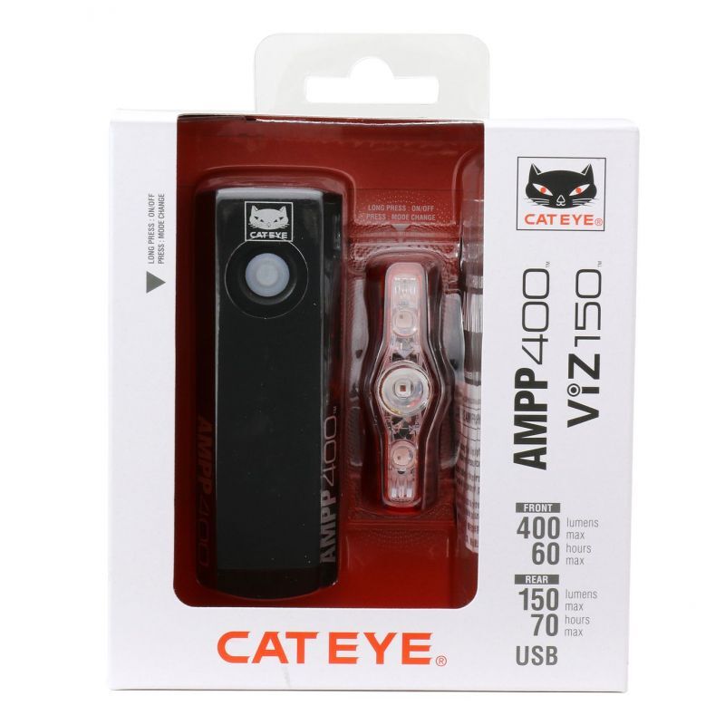 Cateye Ampp 400 & Viz 150 - Set de Luces Bicicleta