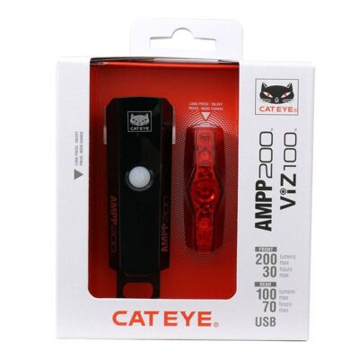 Ampp 200 & Viz 100 - Cykelbelysningssats