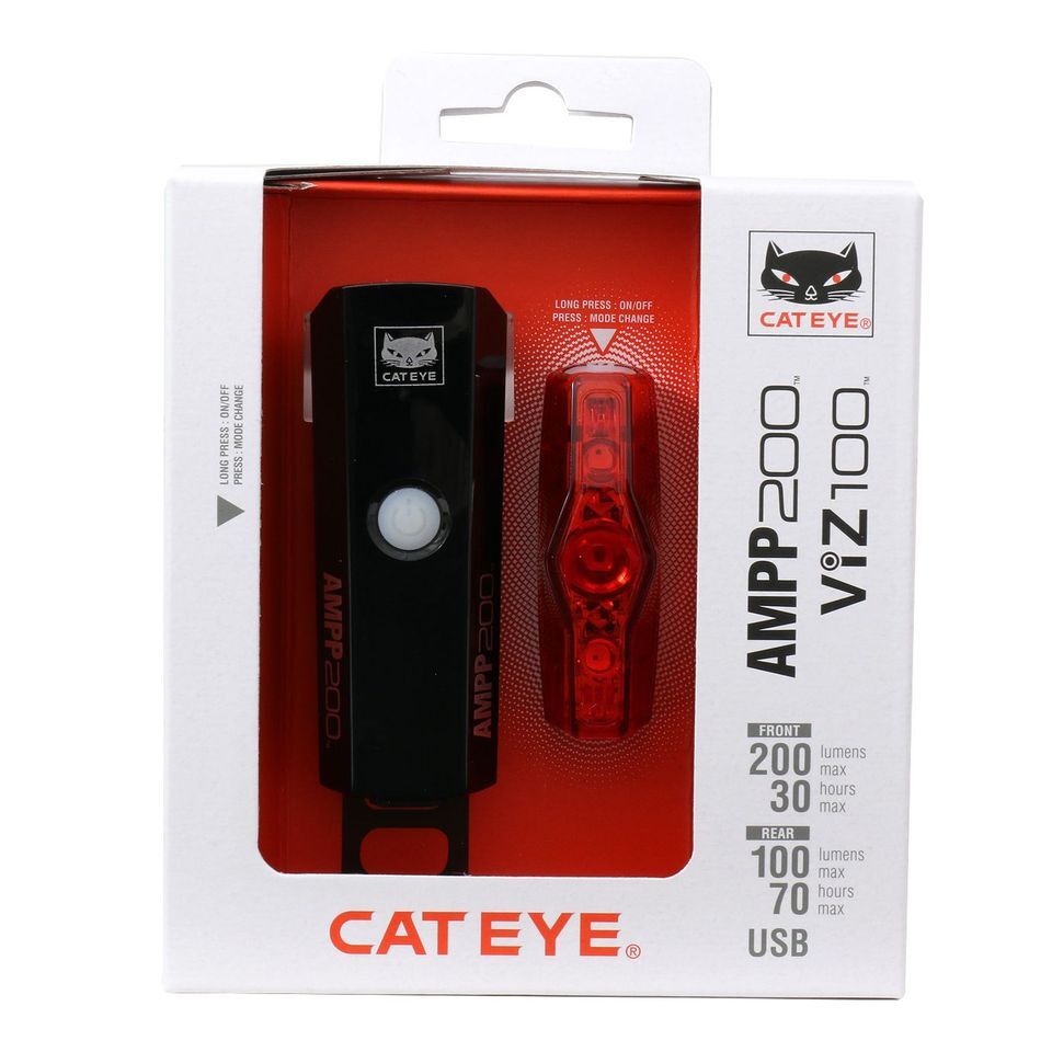 Cateye Ampp 200 & Viz 100 - Fahrradlampen Set