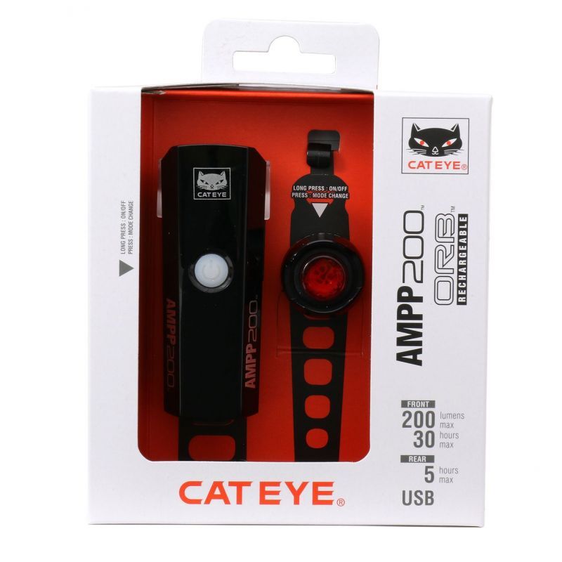 Cateye Ampp 100 & Orb RC - Bicycle lights sets