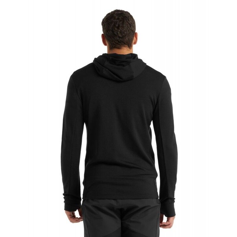 icebreaker Quantum III LS Zip Hood - Fleece de lã merino homem | Hardloop