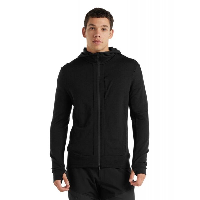 icebreaker Quantum III LS Zip Hood - Fleece de lã merino homem | Hardloop