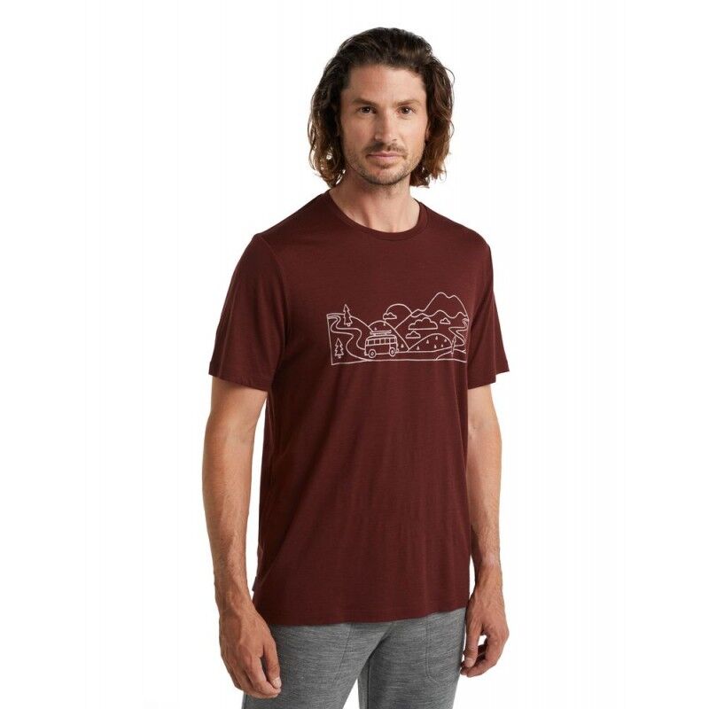 Icebreaker Tech Lite II SS Tee Combi Ski Trip - Maglia merino - Uomo I Hardloop