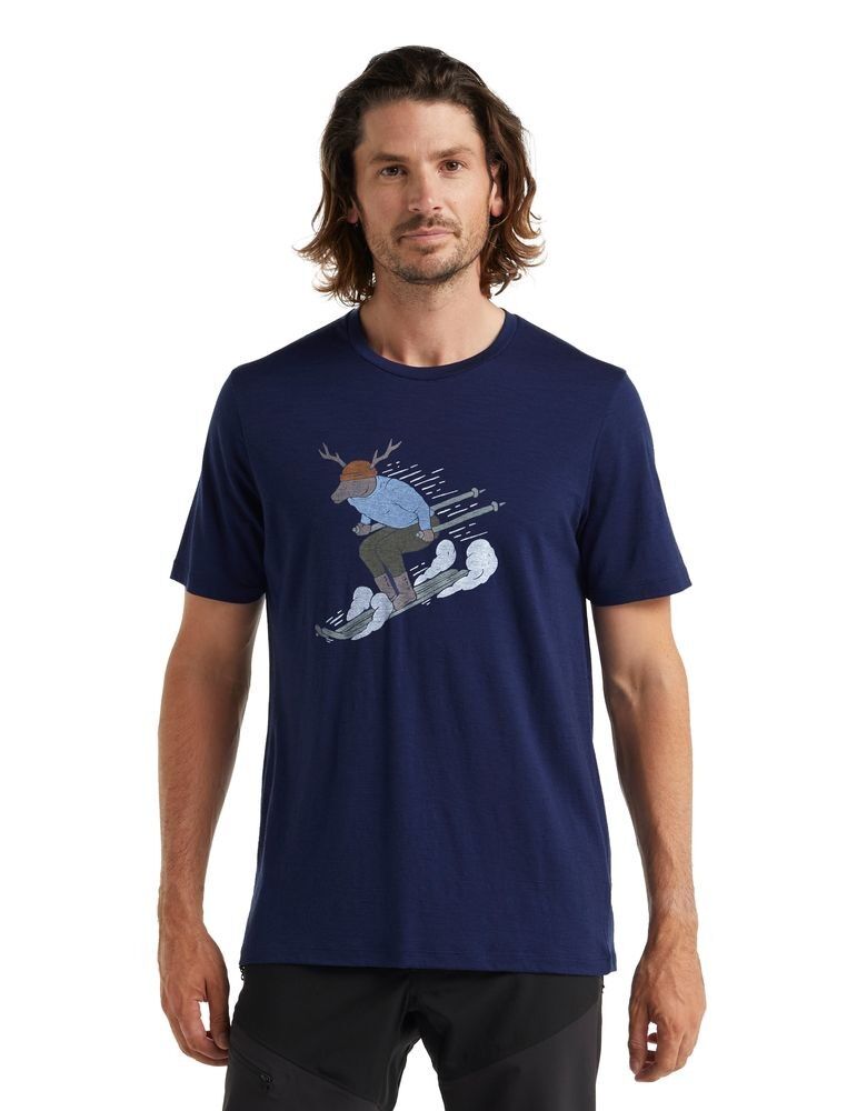 Icebreaker Tech Lite II SS Tee Ski Rider - Camiseta de merino - Hombre I Hardloop