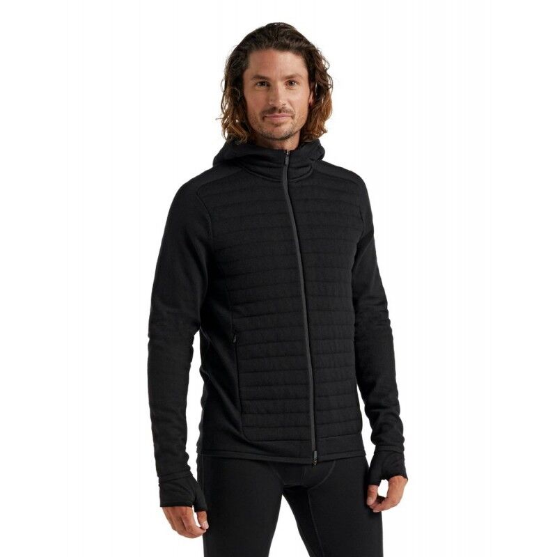 Icebreaker ZoneKnit Insulated LS Zip Hoodie - Polar z wełny