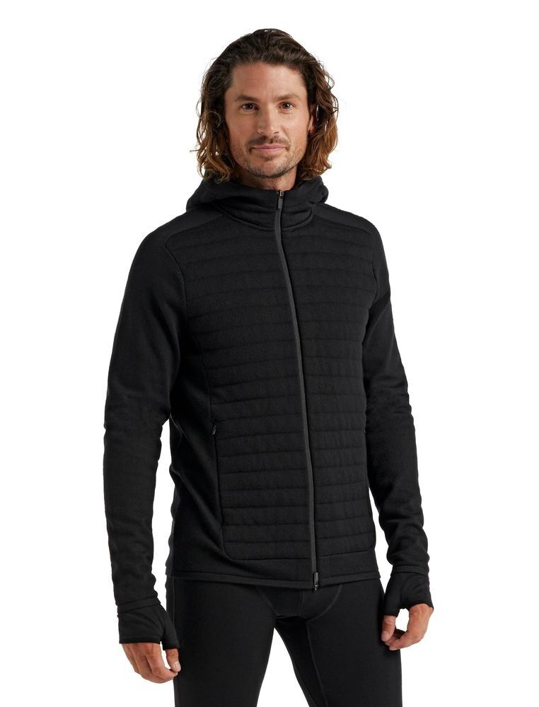 Icebreaker ZoneKnit Insulated LS Zip Hoodie - Polaire en laine mérinos homme I Hardloop | Hardloop