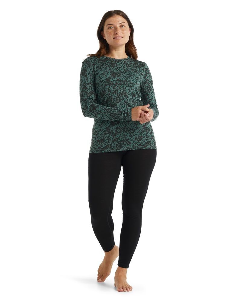 Icebreaker 200 Oasis LS Crewe Forest Shadows - Merino base layer - Women's I Hardloop