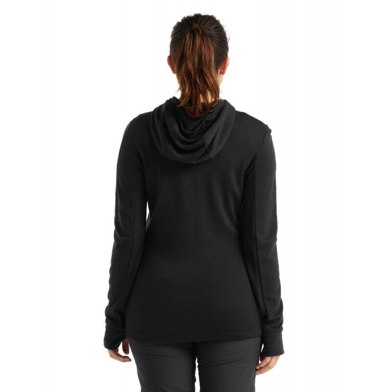 Icebreaker Quantum III LS Zip Hood - Merino Fleecevest - Dames I Hardloop