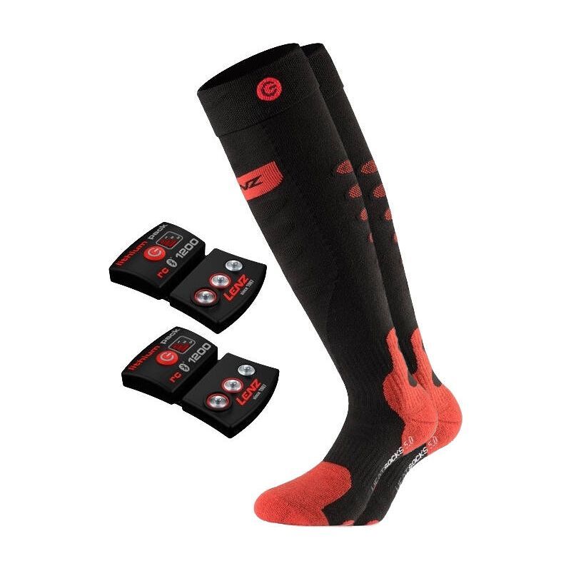 Lenz Set Of Heat Sock 5.0 Toe Cap Slim Fit + Lithium Pack RCB 1200
