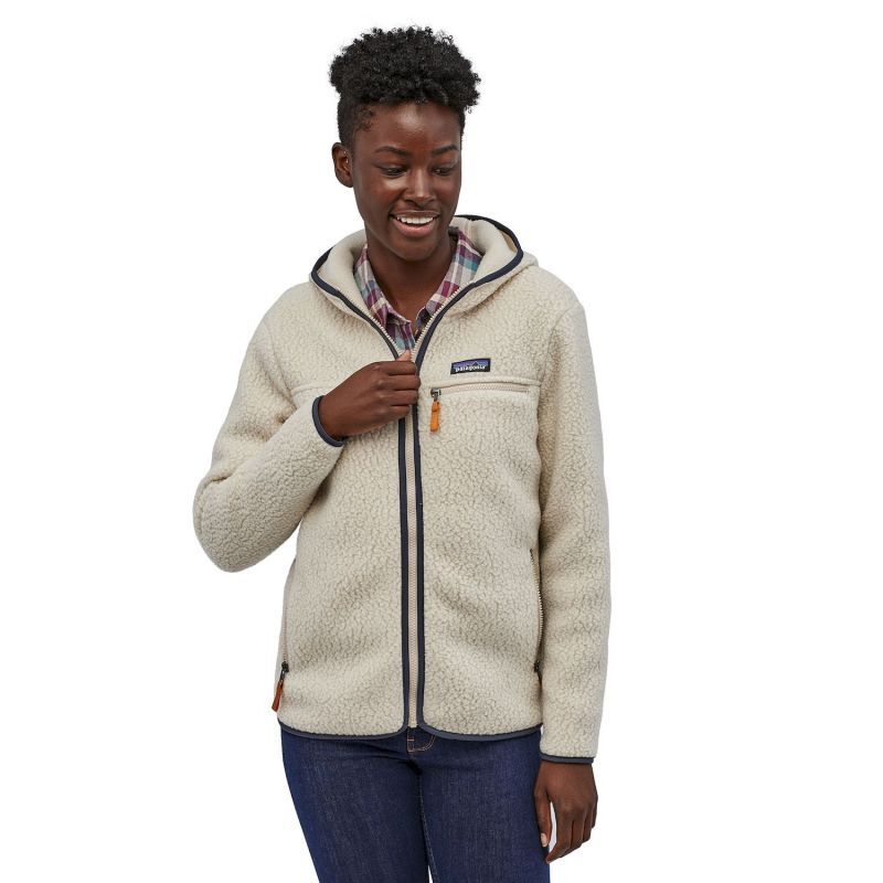 patagonia w retro pile hoody pelican