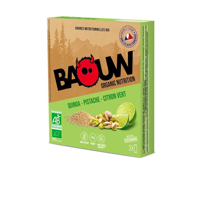 Baouw Etui X3 Quinoa-Pistache-Citron Vert - Barre énergétique | Hardloop