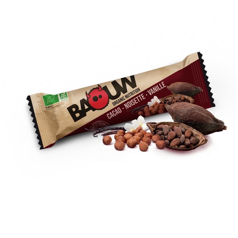 Baouw Cacao-Noisette-Vanille - Barre énergétique | Hardloop