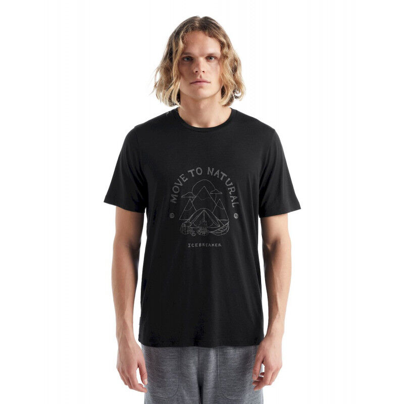 Icebreaker Tech Lite II SS Tee Canopy Camper - T-shirt en laine mérinos homme I Hardloop | Hardloop