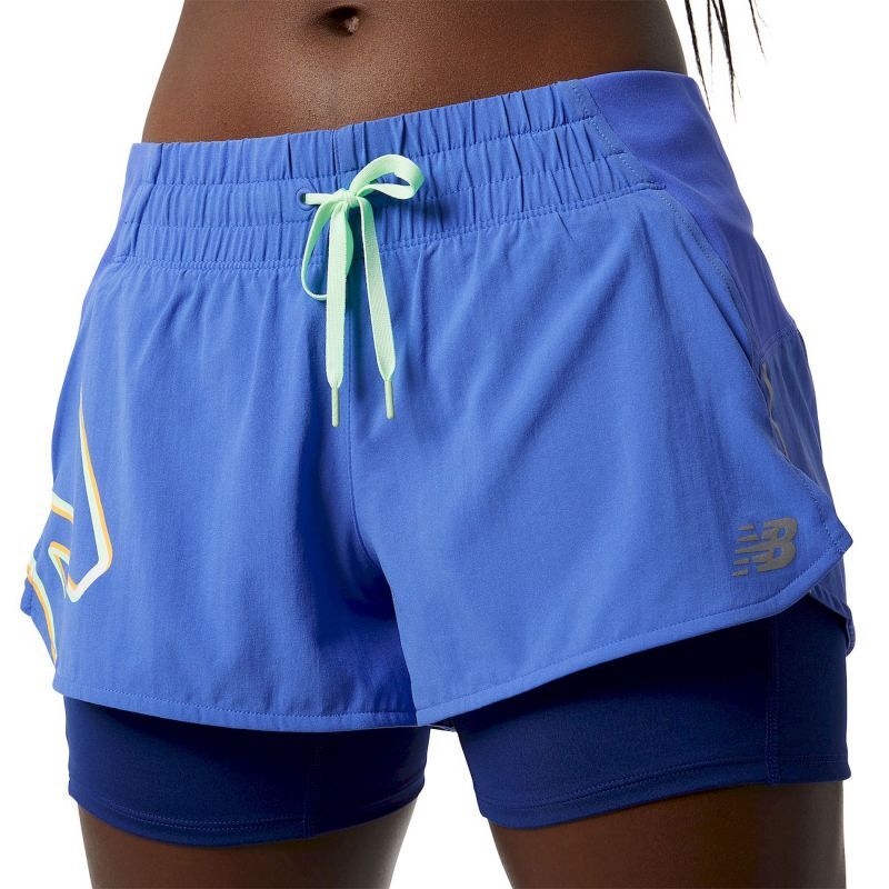 New Balance Printed Impact Run 2 In 1 Short - Løbeshort - Damer