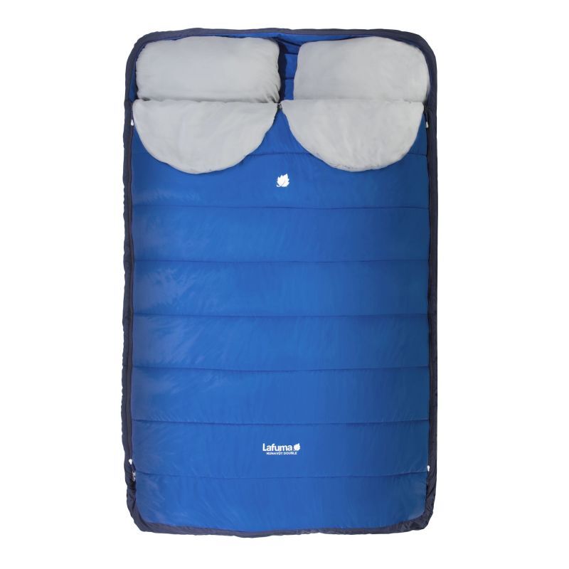 Lafuma Nunavüt Double - Sac De Couchage 2 Personnes Ultra Confortable, Isolation Polyester Recyclé 100% Éco, Déperlant Sans PFC, Confort 7°C, Idéal Couple Camping Été - Bleu Azur
