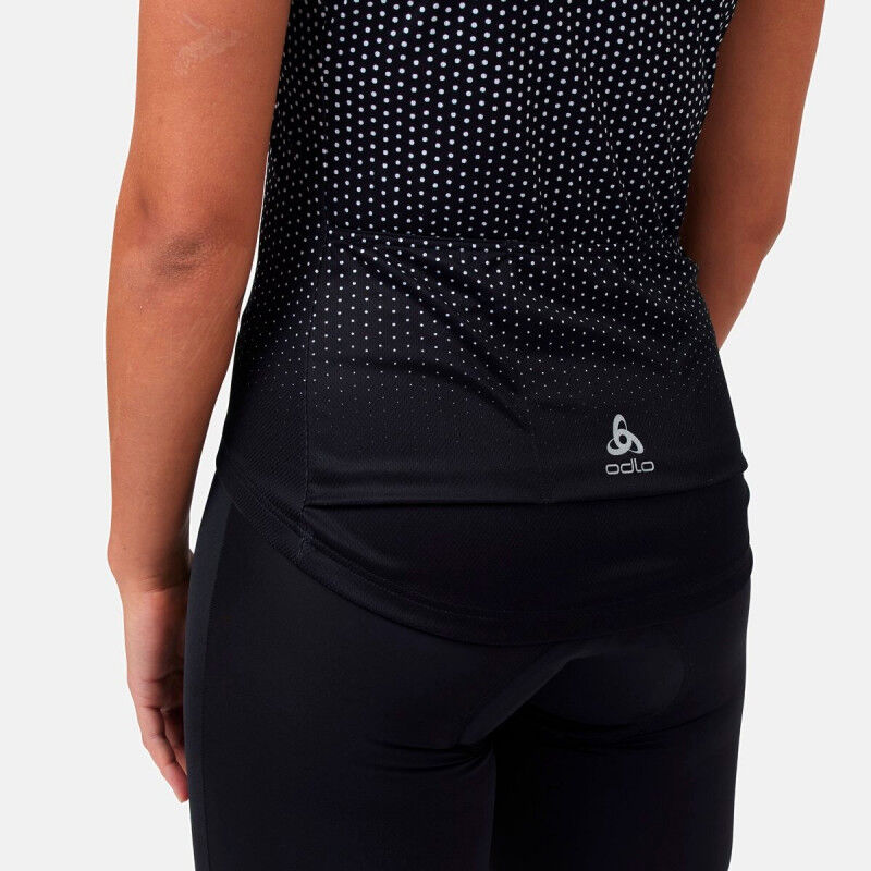 Odlo Maglia Da Ciclismo Donna Essential Con Zip – Leggera, Traspirante, Tasche Posteriori E Motivo A Pois