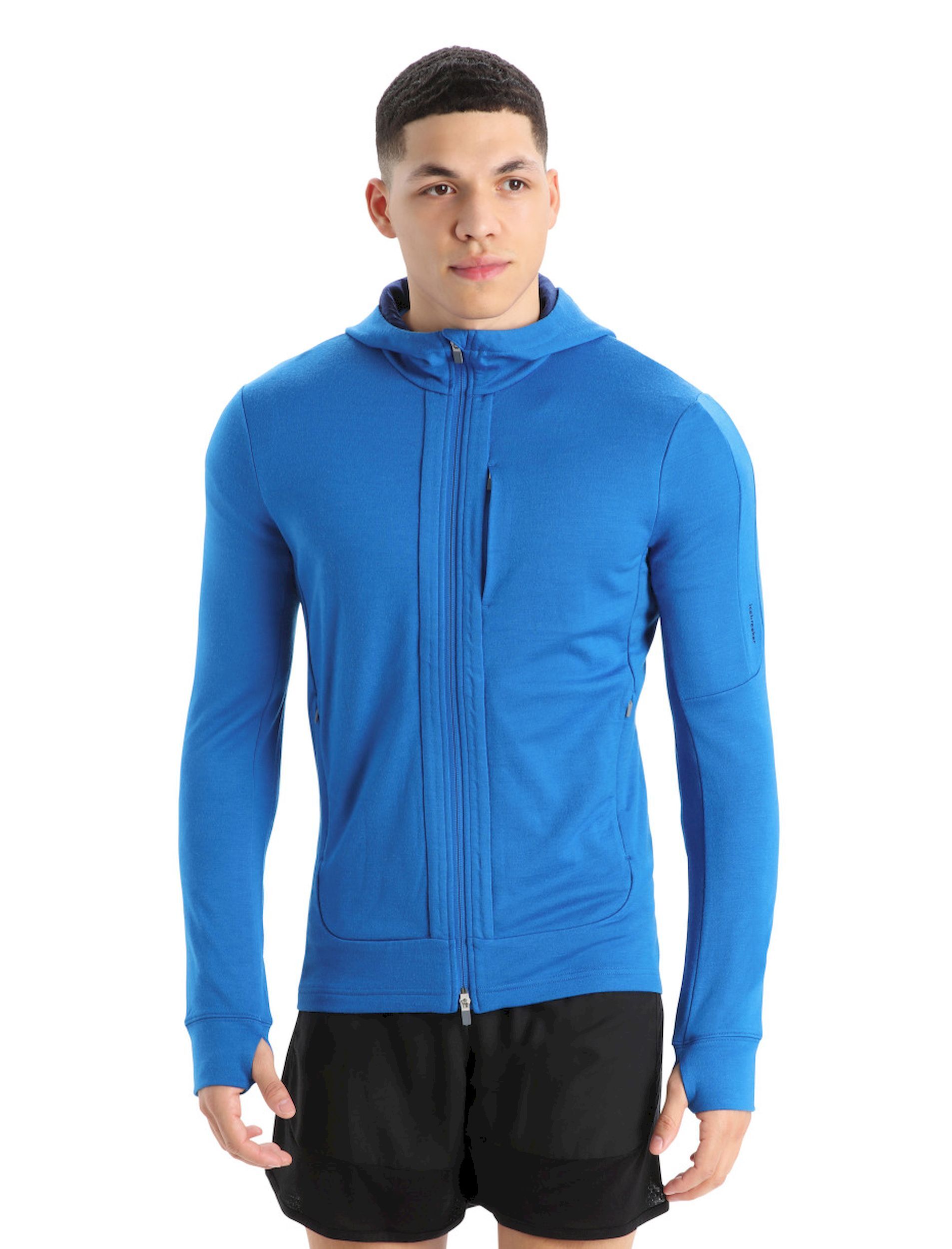 Icebreaker Quantum III LS Zip Hood - Merino Fleecejacka Herr I Hardloop