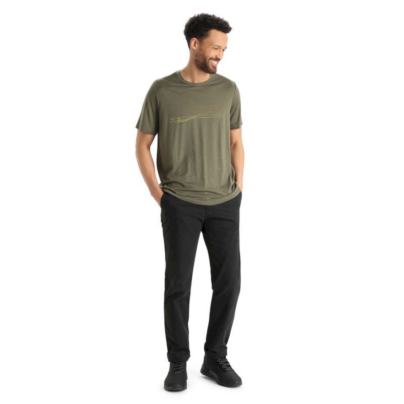 Icebreaker Tech Lite II SS Tee Ski Stripes - Maglietta lana merinos - Uomo