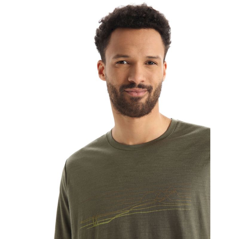 Icebreaker Tech Lite II SS Tee Ski Stripes - Merino wool base layer - Men's