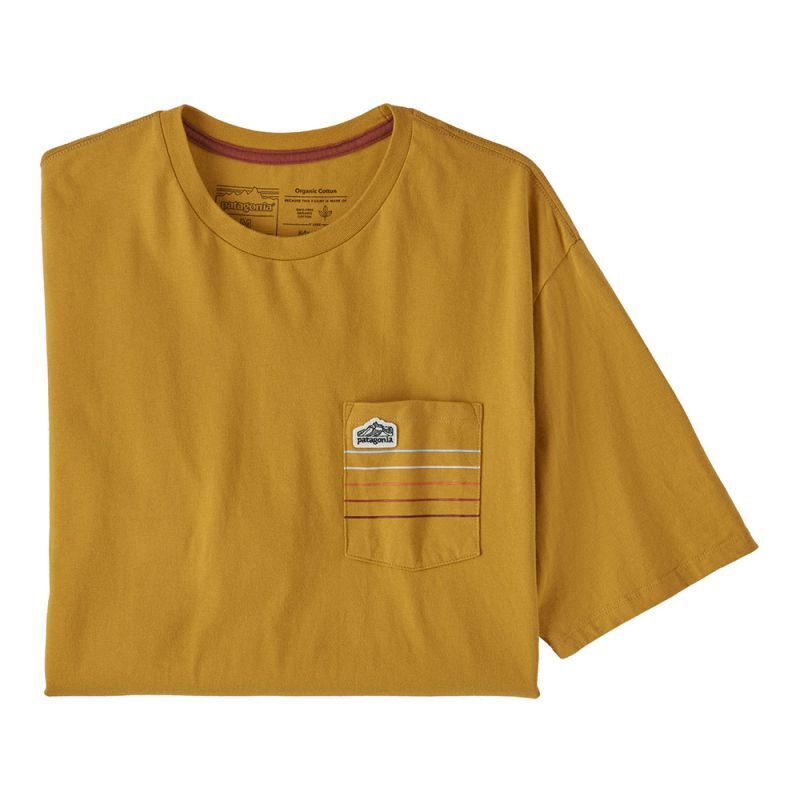 Patagonia Line Logo Ridge Stripe Organic Pocket - T-paita | Hardloop