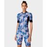 Blue Floral Grid Print