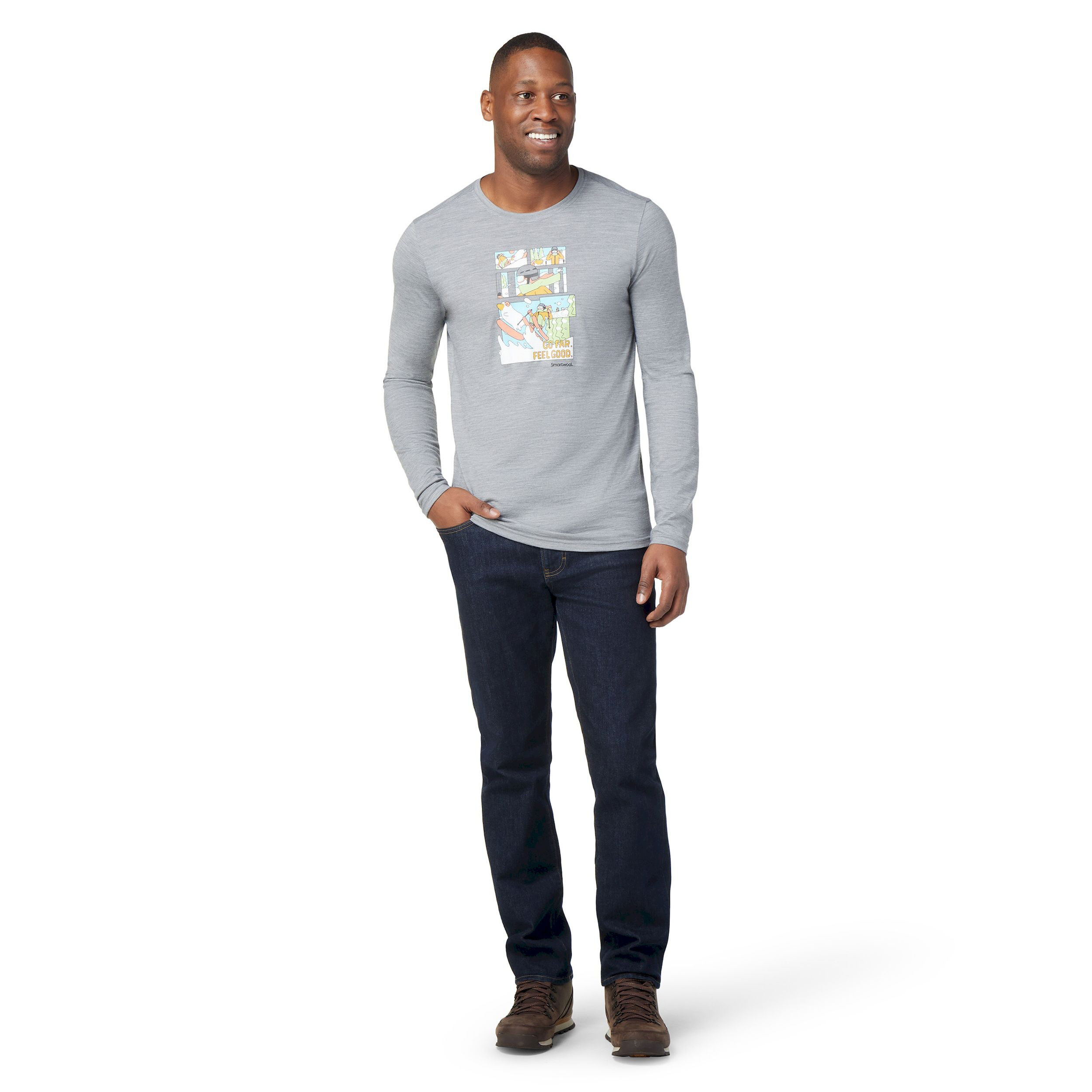 Smartwool Winter Adventure Long Sleeve Graphic Tee Slim Fit - T-shirt meski | Hardloop