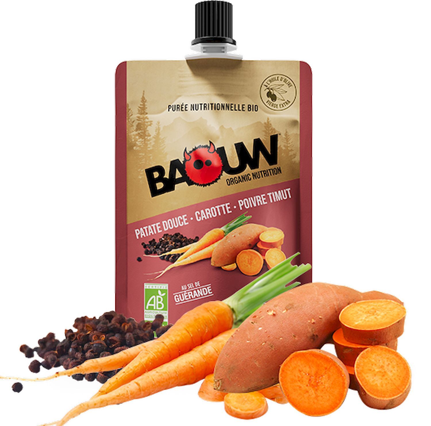 Baouw Patate Douce-Carotte-Poivre Timut - Energiecompotes & -purees | Hardloop