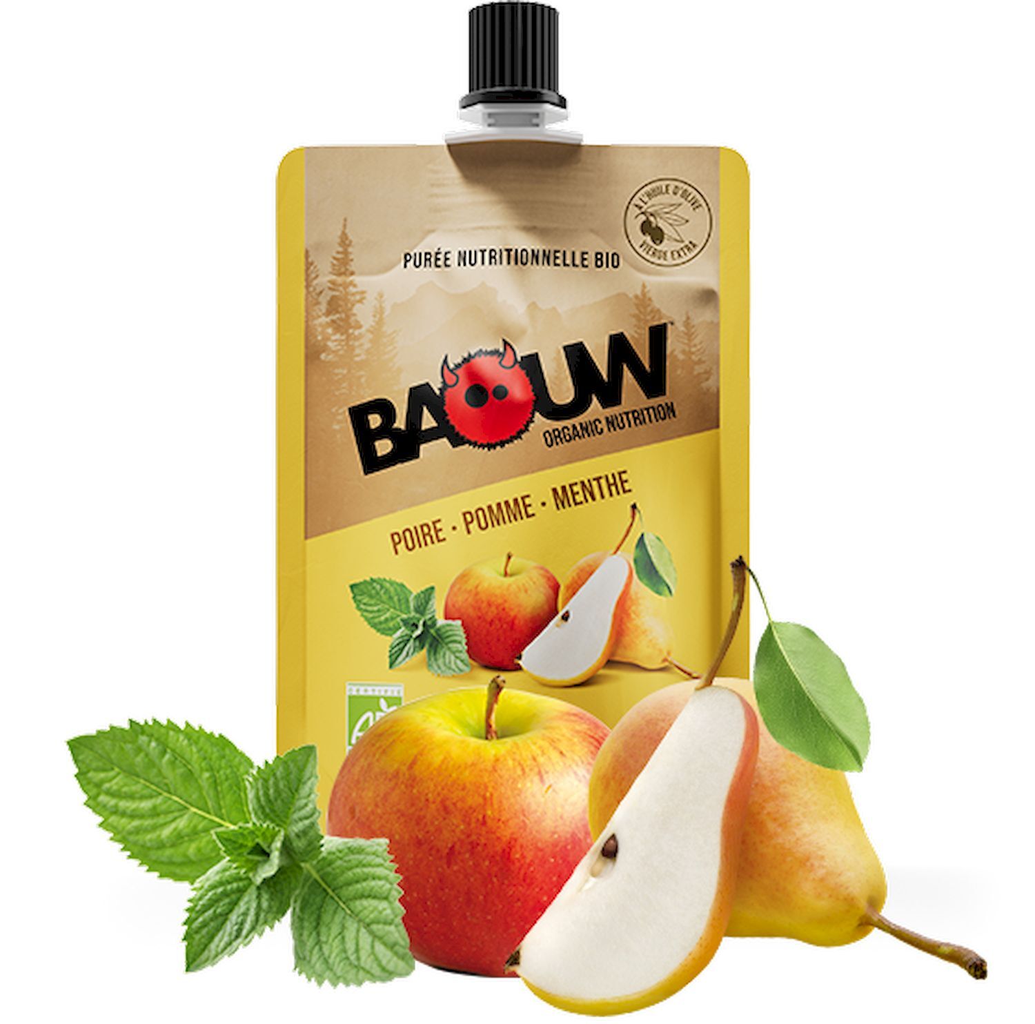 Baouw Poire-Pomme-Menthe - Compota y puré energéticos | Hardloop