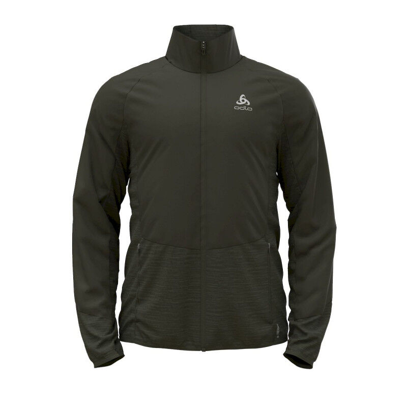 Odlo Herren Laufhoody Run Easy 365 – French Terry, Schwarz Meliert, Mit Kapuze, Feuchtigkeitsableitend, Für Lauftraining & Freizeit