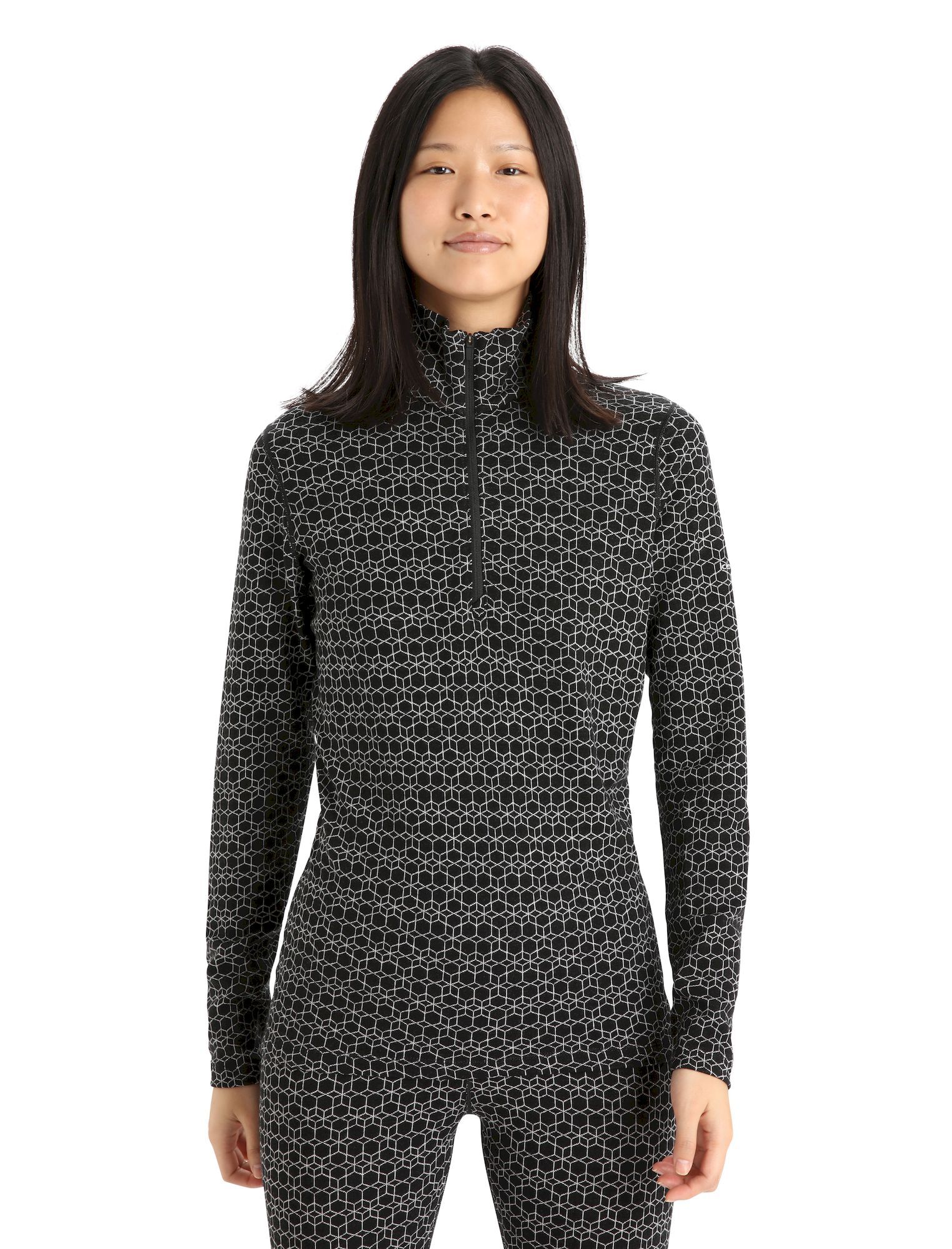 Icebreaker 250 Vertex LS Half Zip Alpine Geo - Bielizna z wełny Merino damska | Hardloop