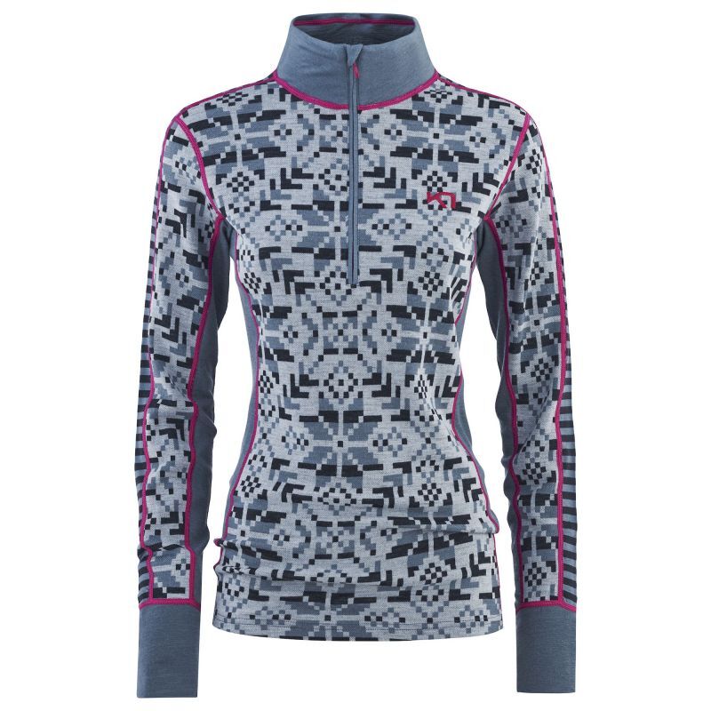 Kari Traa Women's Else Half Zip Base Layer - 100% Merino Wool Thermal Shirt For Cold Weather