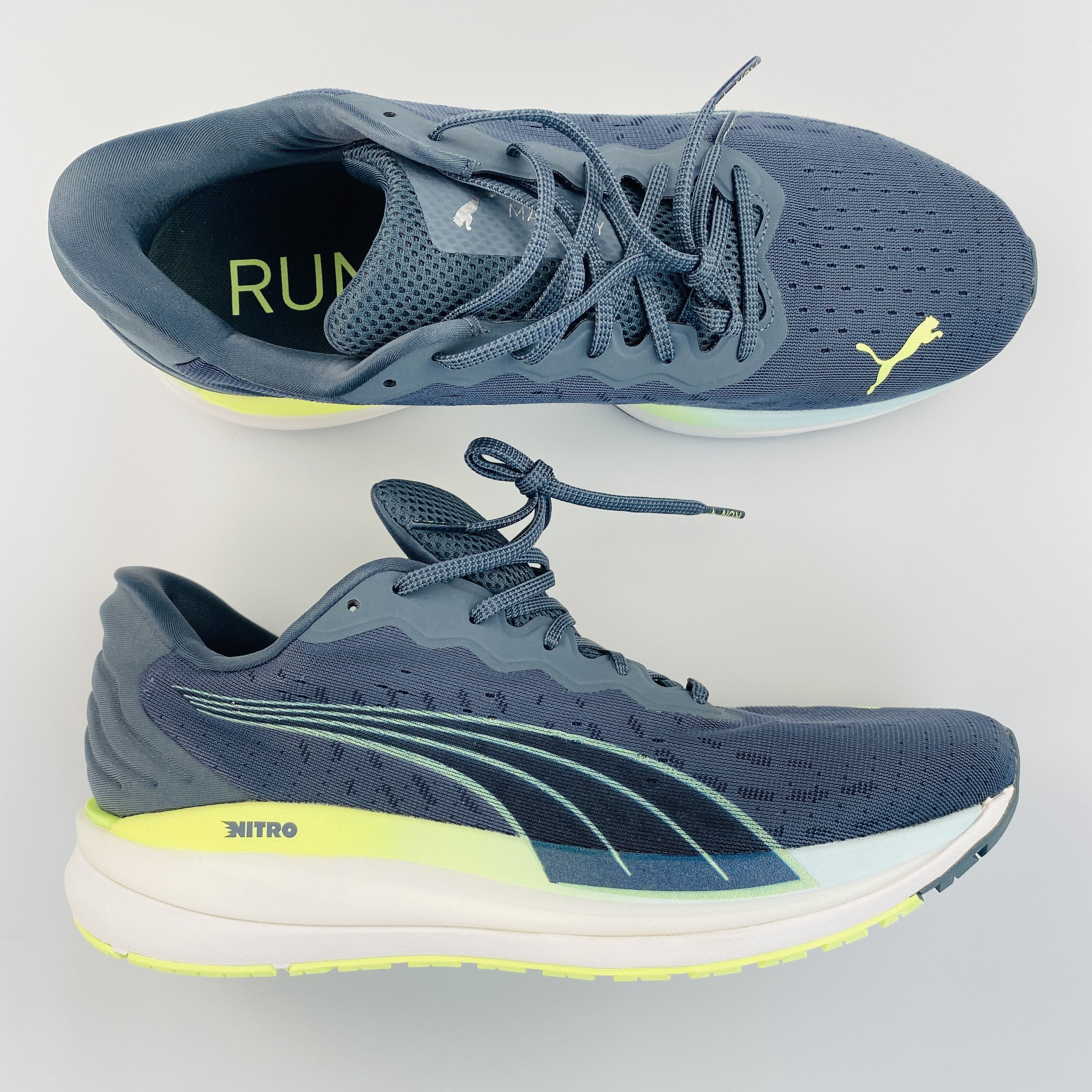 Puma Chaussures de running Magnify NITRO Knit Homme, Violet/Vert/Noir