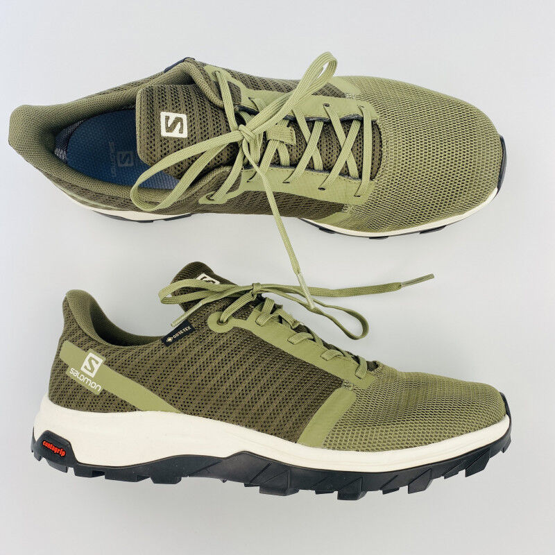 Salomon Outbound Prism GTX - Second Hand Walking shoes - Men's - Olive green - 45.1/3 | Hardloop