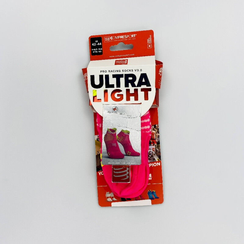 Compressport Pro Racing Socks V3 Ultralight - Calze ciclismo di seconda mano - Rosa - 42 - 44 | Hardloop