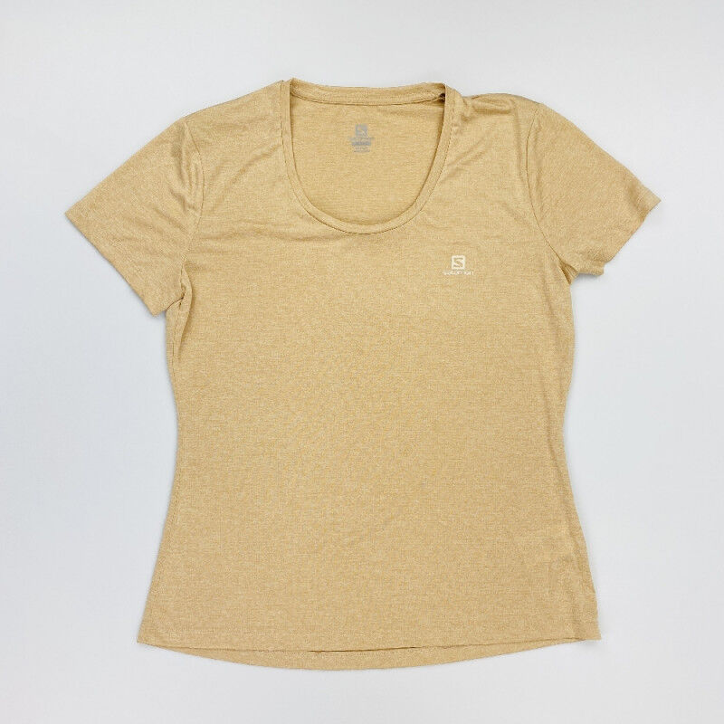 Salomon T-shirt Agile SS TEE W - Second Hand T-shirt - Women's - Beige - L | Hardloop