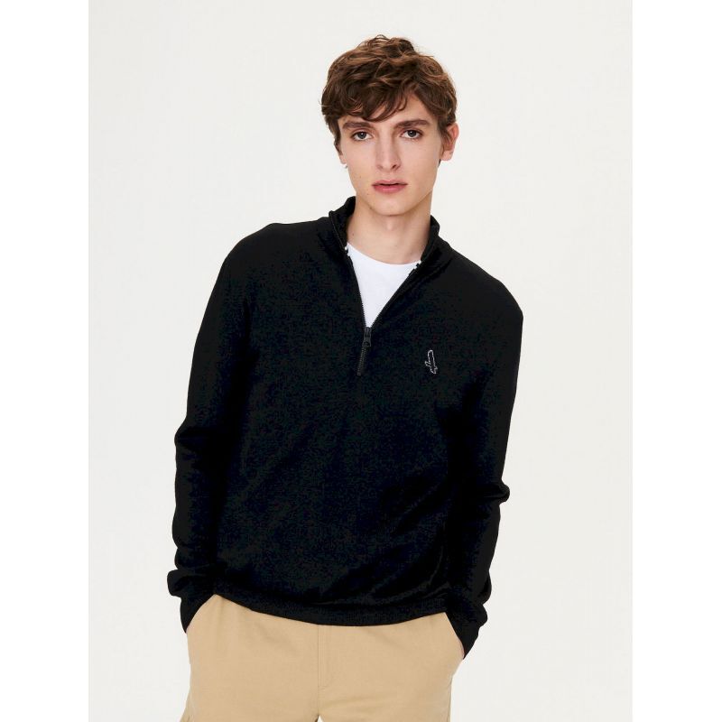 Aigle Fine gauge zipped stand-up collar jumper - Pánsky Pullover
