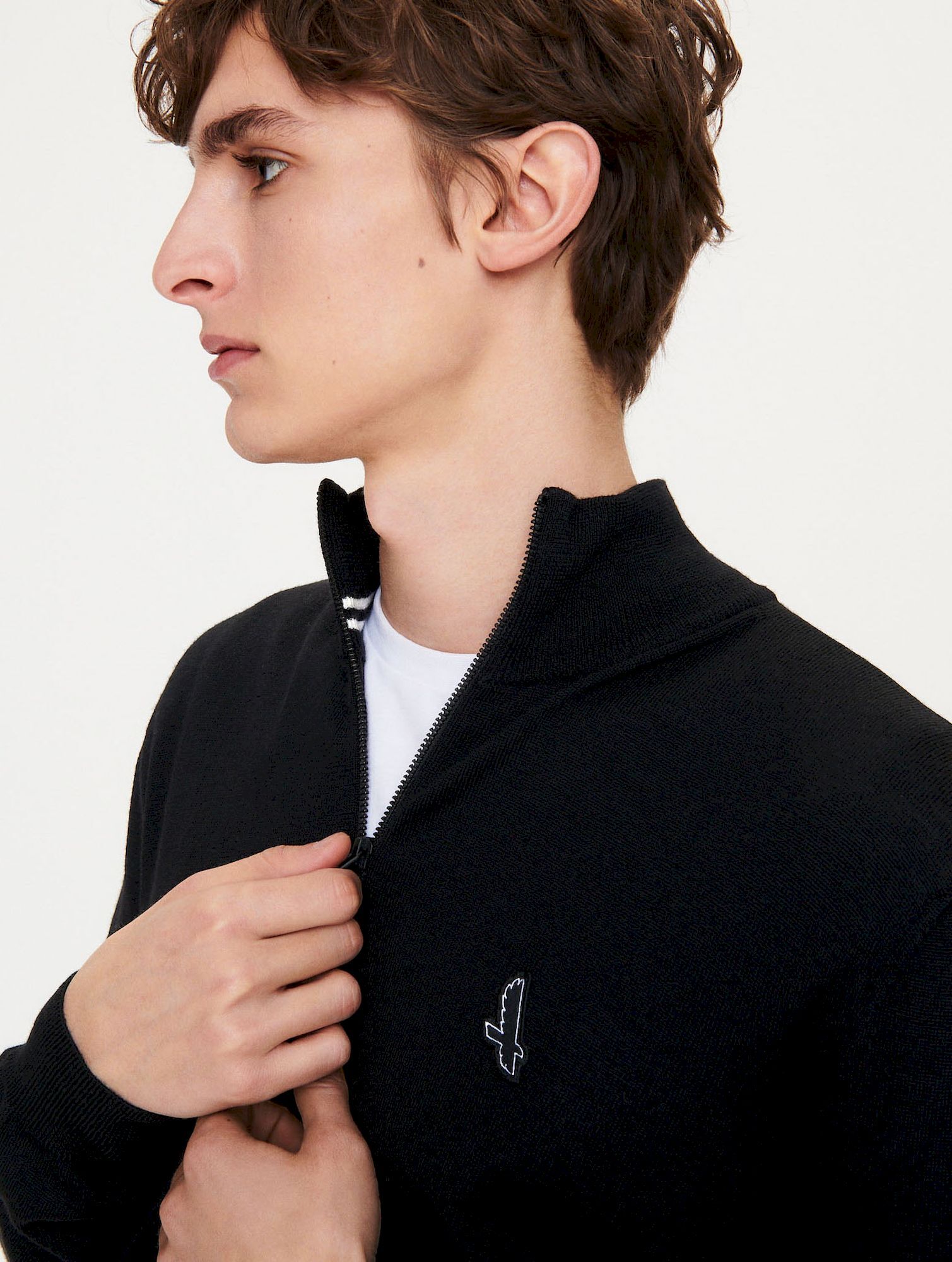 Aigle Fine gauge zipped stand-up collar jumper - Pánsky Pullover