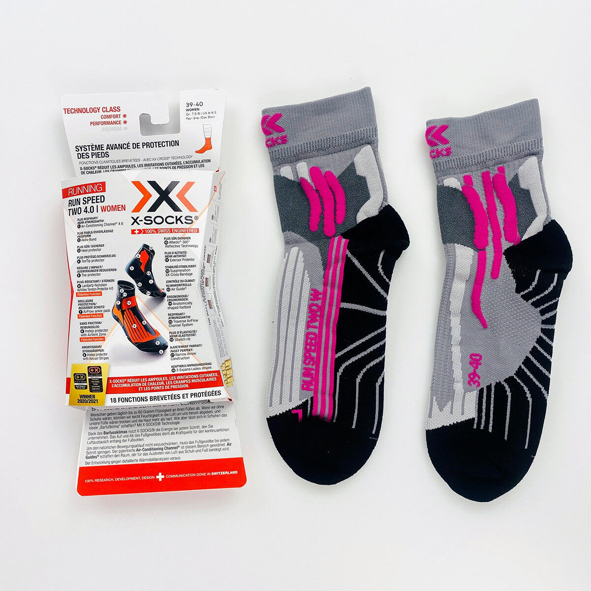 X-Socks Run Speed Two 4.0 - Tweedehands Hardloopsokken - Dames - Veelkleurig - 39 - 40 | Hardloop
